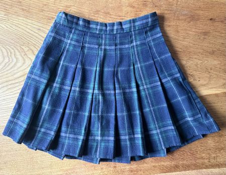 mini Faltenrock kariert blau-gruen Grösse S/XS