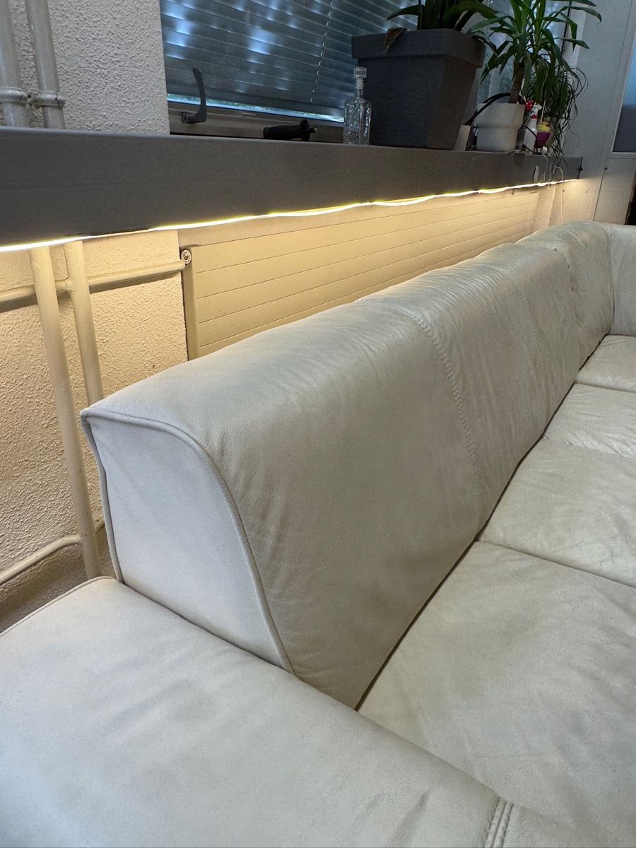 Sofas: Ecksofa aus Echtleder mit longchair creme – Gebraucht aus Fehraltorf von Sofalab.swiss 6