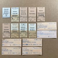 Wallisellen, 15 alte Bahn Billette, 1983 & 1984