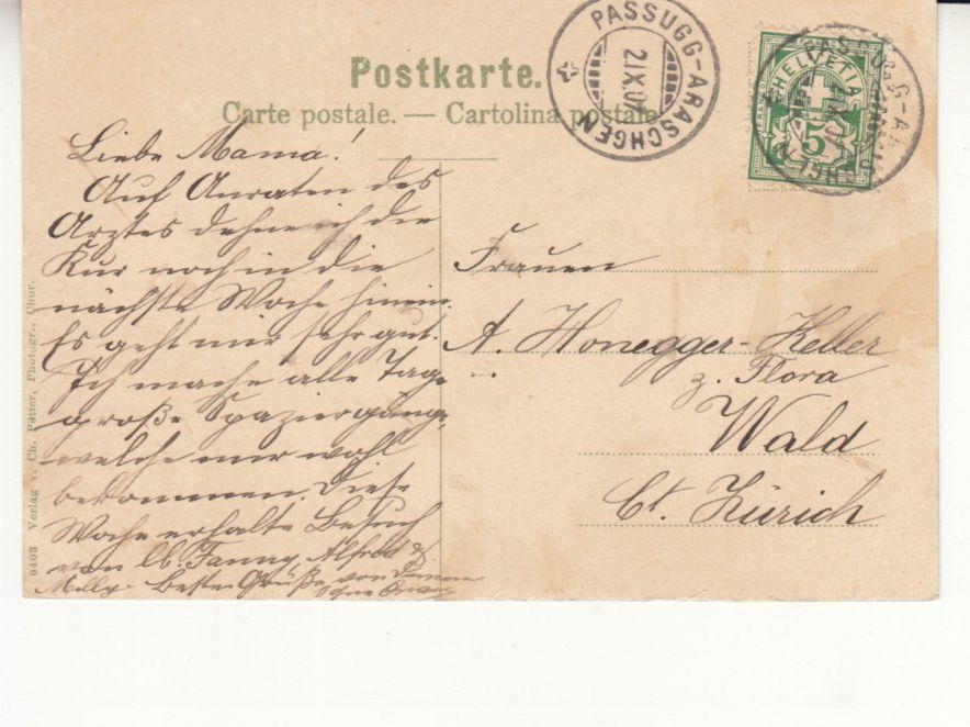 Cartoline postali: Passugg 1907 – Usato da Bürglen TG venduto da StampGraf 1