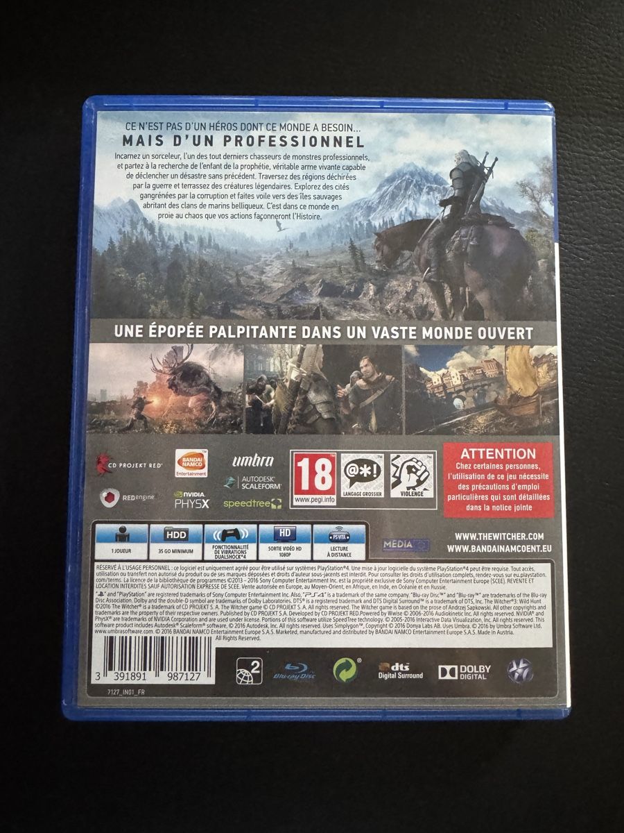 Giochi: Jeu PS4 The Witcher 3 Wild Hunt – Usato da Blonay venduto da ADO_79 1