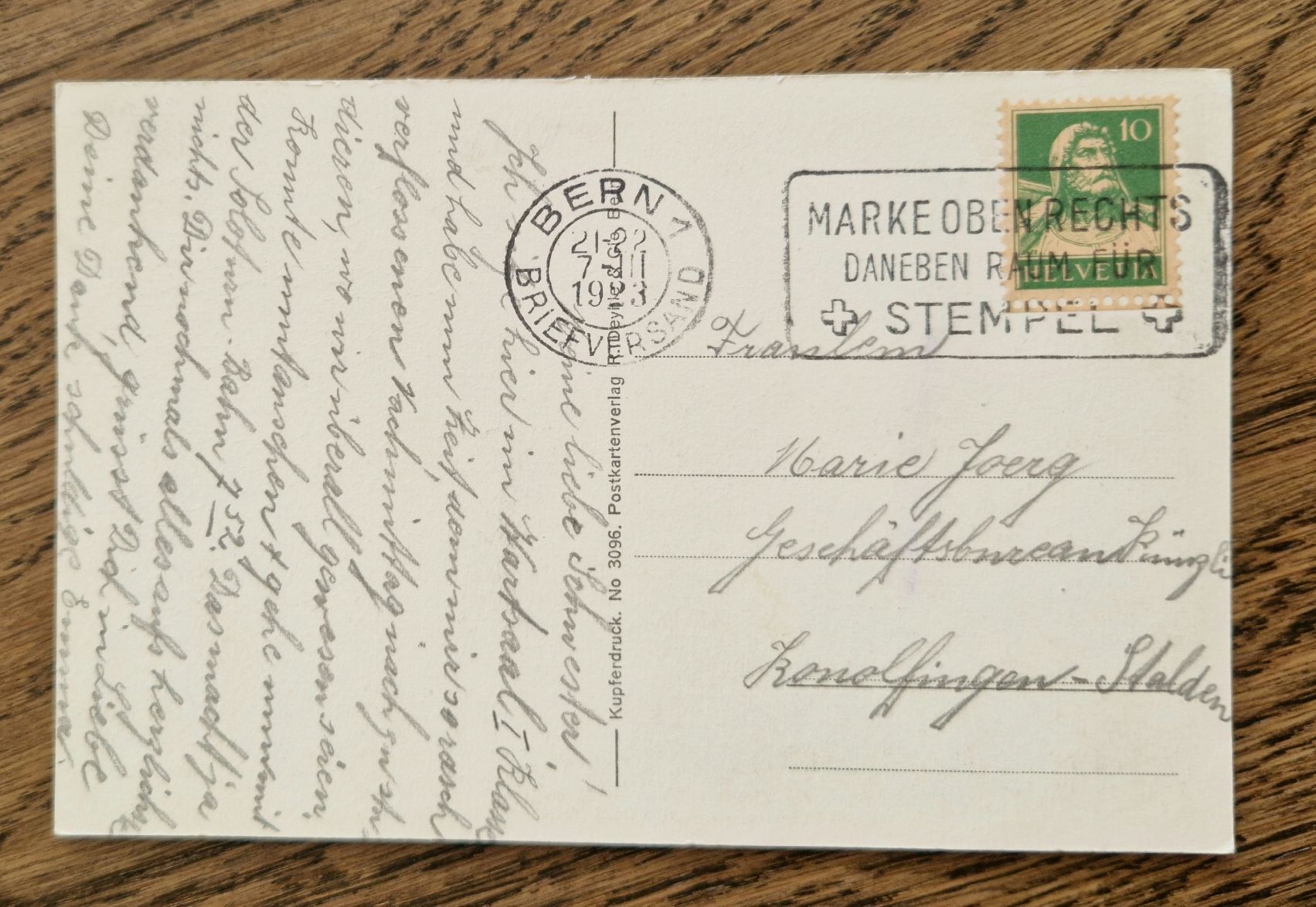 Cartoline postali: Weltpostdenkmal, Sonderstempel, 1923 – Usato da Ebikon venduto da Donar50 2