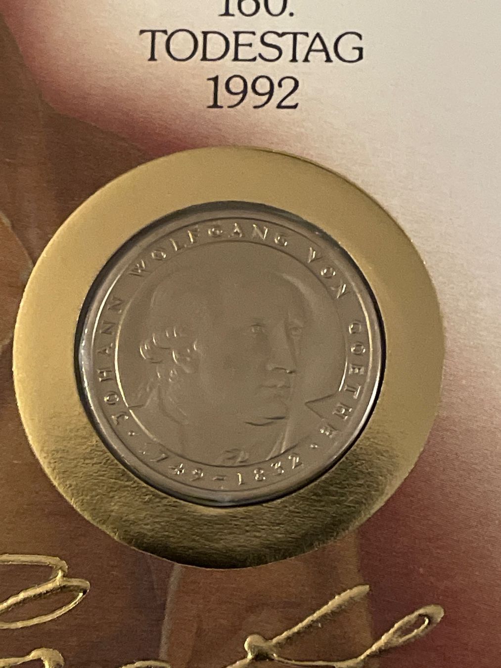 Alle Münzen: Numisbrief J.W.v Goethe 160.Todestag 1992 – Neu (gemäss Beschreibung) aus Schlossrued von Julio25 1