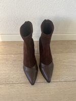 Dunkelbraune Stiefeletten, Kunstleder, Gr.39 wie neu)