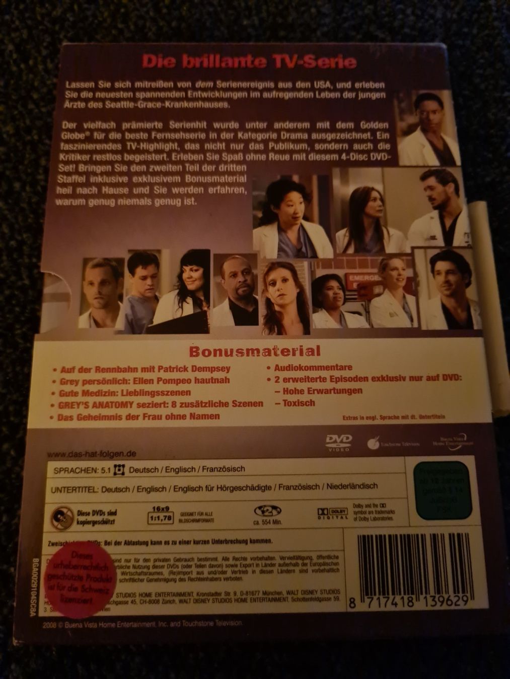 Tutti i DVDs: GREYS ANATOMY STAFFEL 3.2 – Usato da Ruswil venduto da jan_bxl5 1