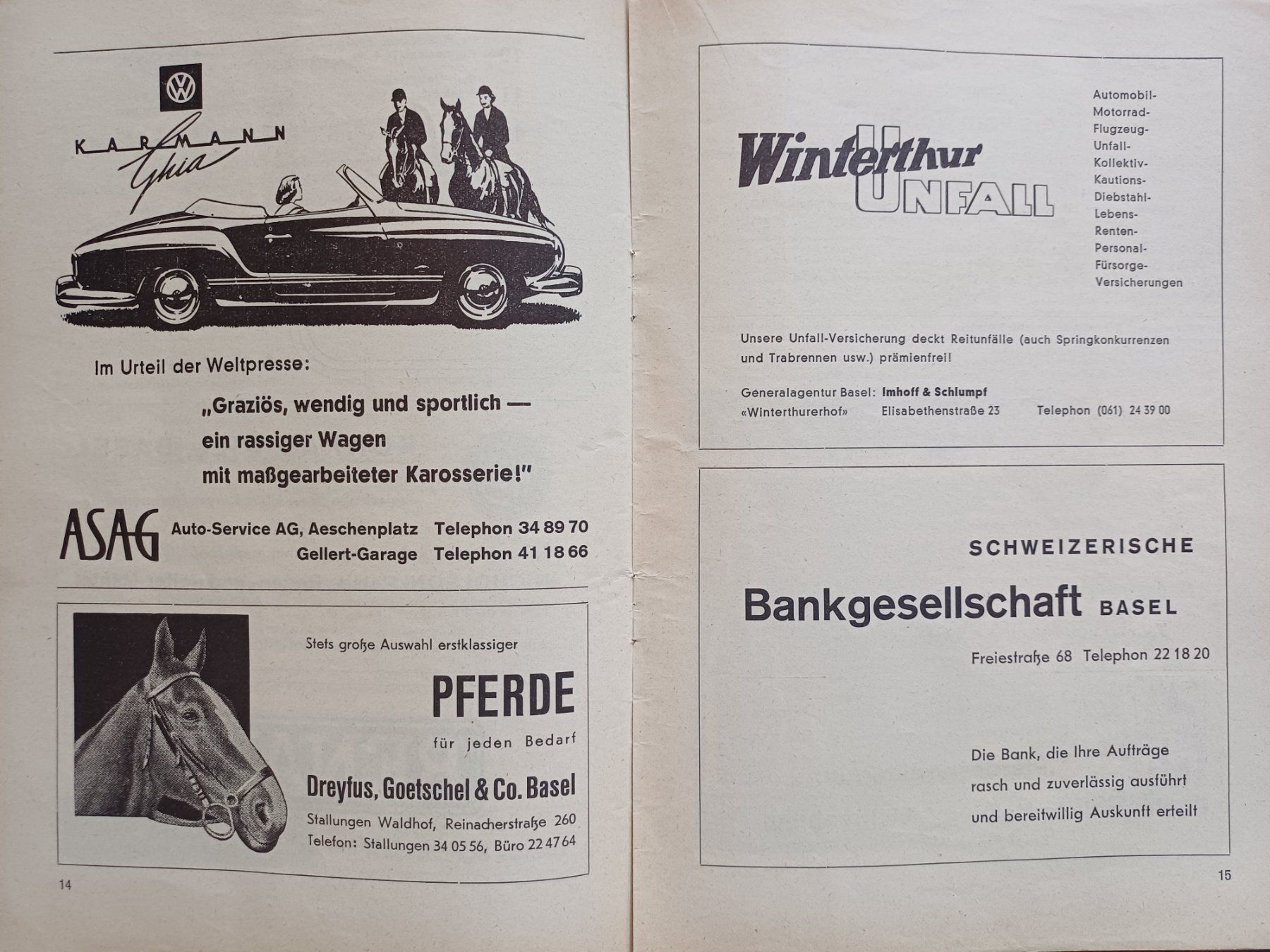 Documenti: Antikes PFERDERENNEN Basel 1959 Programm PFERD Reitsport – Usato da Brittnau venduto da simionius 3