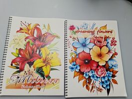 2 Ausmalbücher "Blumen"