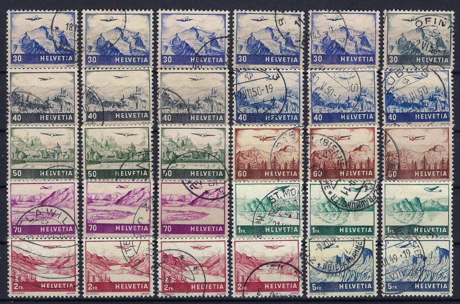 Tutti i francobolli: CH Flugpost Lot, sauber und gute Werte gest. – Usato da Hitzkirch venduto da walti1959