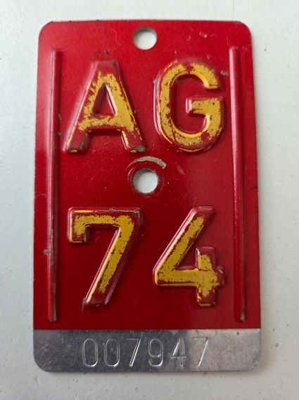 Sachs Insegne: Velonummer AG 74 plaque Velo – Usato da Schenkon venduto da Uhu007