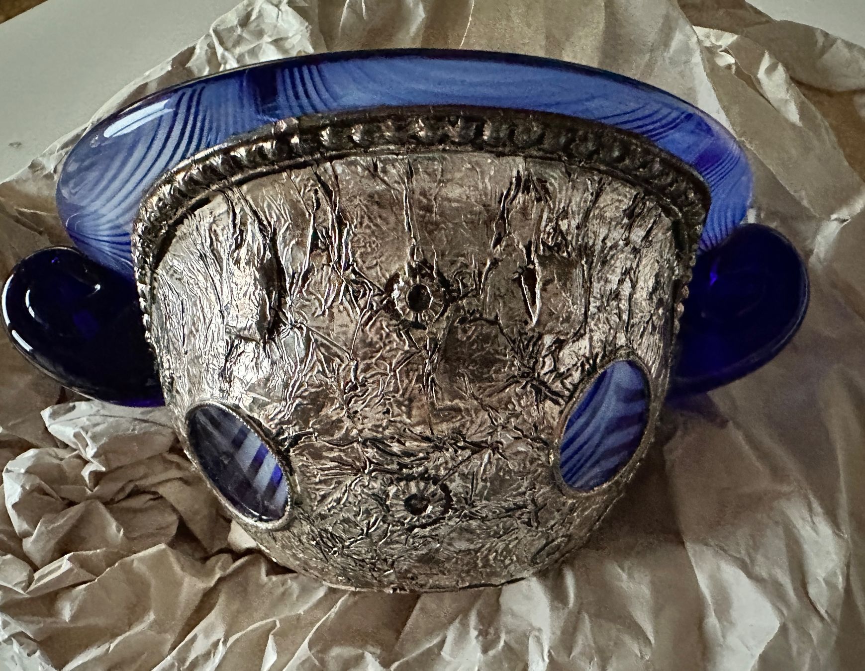 Schalen: Vintage Blue / Silver Bowl Decoration – Neu und originalverpackt aus Epalinges von Lily2006 1