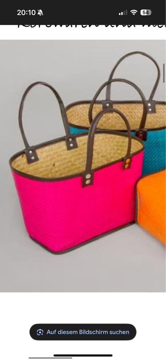 Borse da donna: Stroh-Tasche mit Lederbordüre, mit Innentasche – Nuovo (secondo la descrizione) da Holziken venduto da BlackCrow
