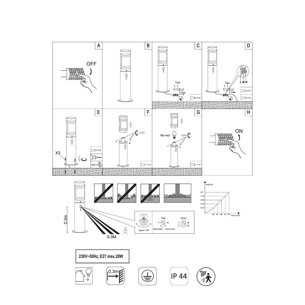 Lampade: Aussen Stehleuchte, Pfosten, 50 cm Höhe – Nuovo (secondo la descrizione) da Kreuzlingen venduto da Smart-Light 4