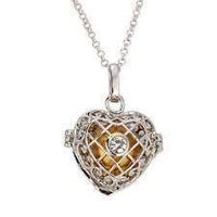 Halskette Kette Silber Klang Kugel Gold Herz Strass Steine