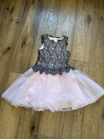 Fancy Dress 👗 size 134cm pink tile black lace 9Y