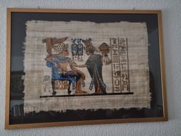 18 Papyrus, 2 Bilder a/Palmenfaser - Nofretete Alabaster