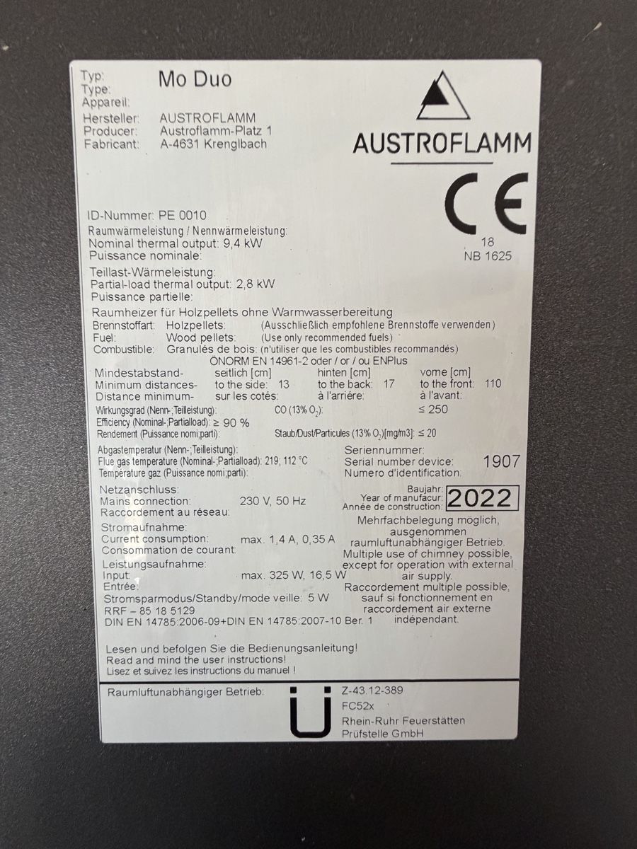 Cheminée: MoDuo Pellets und Scheitholz Austroflamm 2.4 - 9.4 kW WiFi – Gebraucht aus Agno von marcsch1970 6