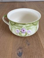 🌸 Nostalgie: Keramiktopf mit Blumenmuster, Grün 🌸
