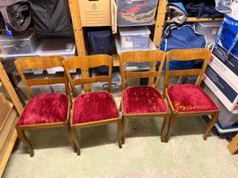 4er Set Horgen Glarus Holzstühle - Vintage