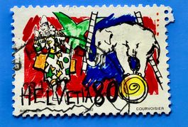 Nr.834 Weissclown mit Elefant  GESTEMPELT Sonderpostmarken 