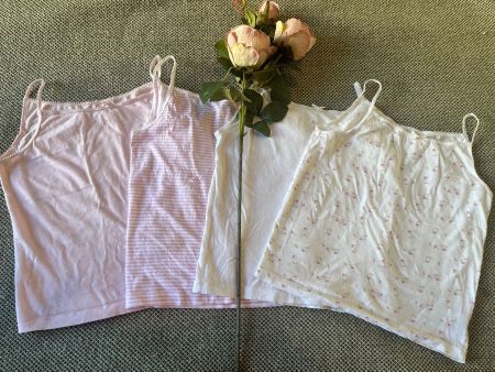 4 X débardeur or under vest for Autumn girl - age 7-8 years