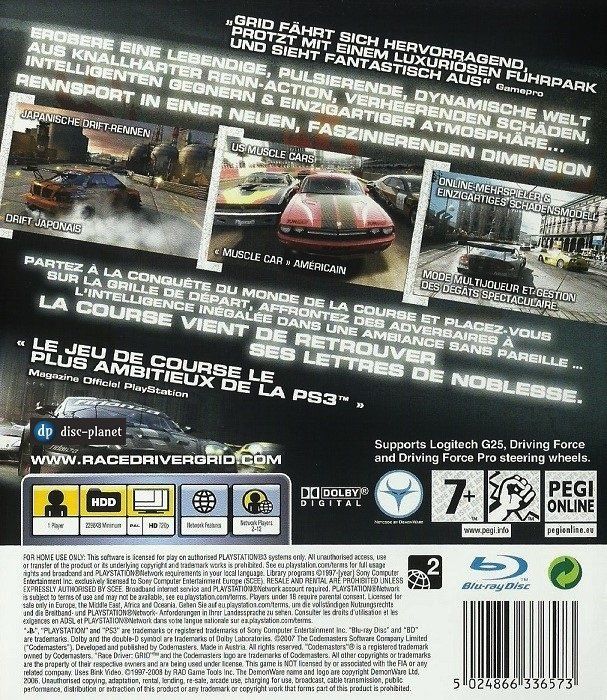 Giochi: PS3 - Race Driver: Grid (2008) – Usato da Embrach venduto da disc-planet 1