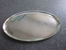 Kleines Serviertablett/Tablett OLRI silver platet Italy 70er