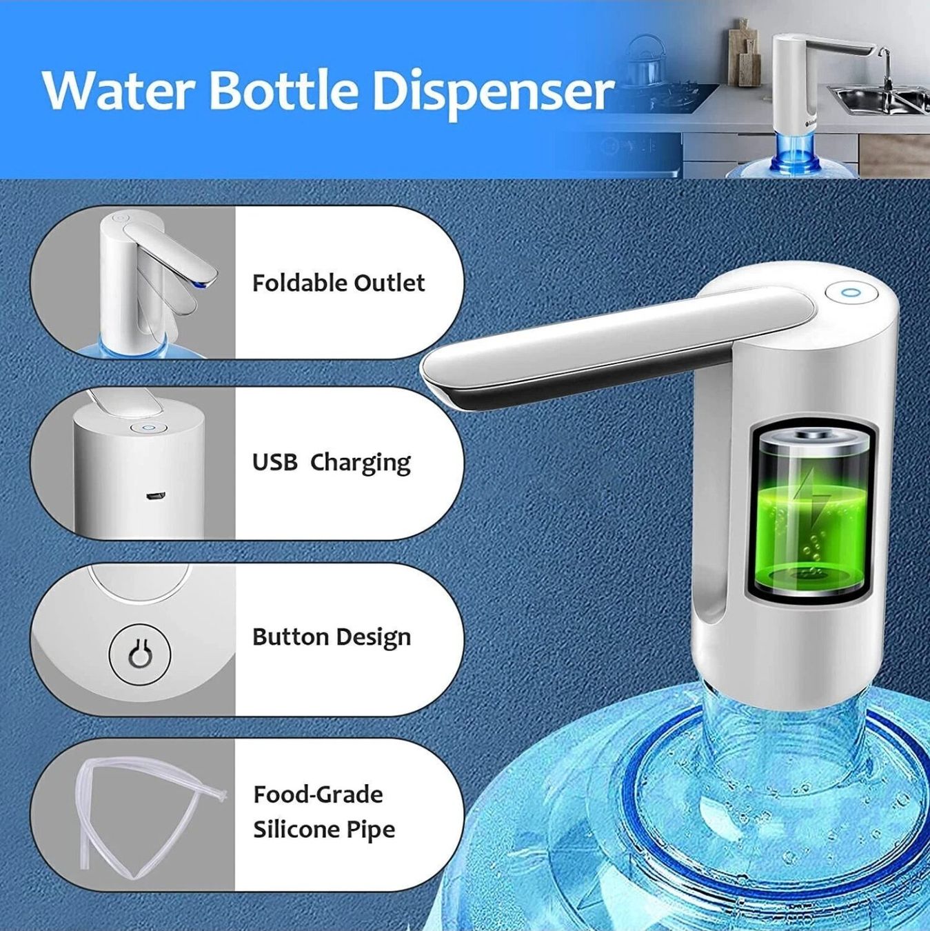 Elettrodomestici da cucina: Wasserdispenser USB, Klappbar – Nuovo e nell'imballaggio originale da HORN venduto da Beat2fast4you 7