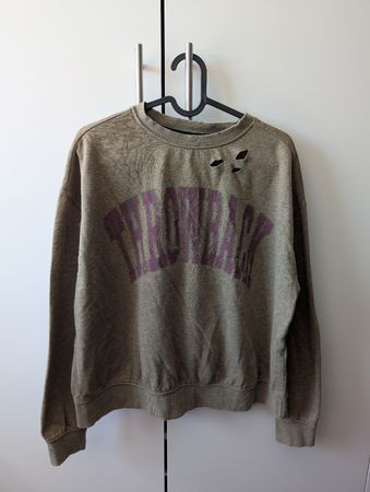 Trendiger Vintage Look Pullover / Sweatshirt, Khaki Gr. M