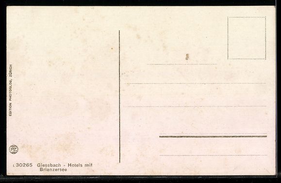 Cartoline postali: Giessbach, Panorama mit Hotel am Brienze – Usato da Berlin venduto da bartko-reher 1