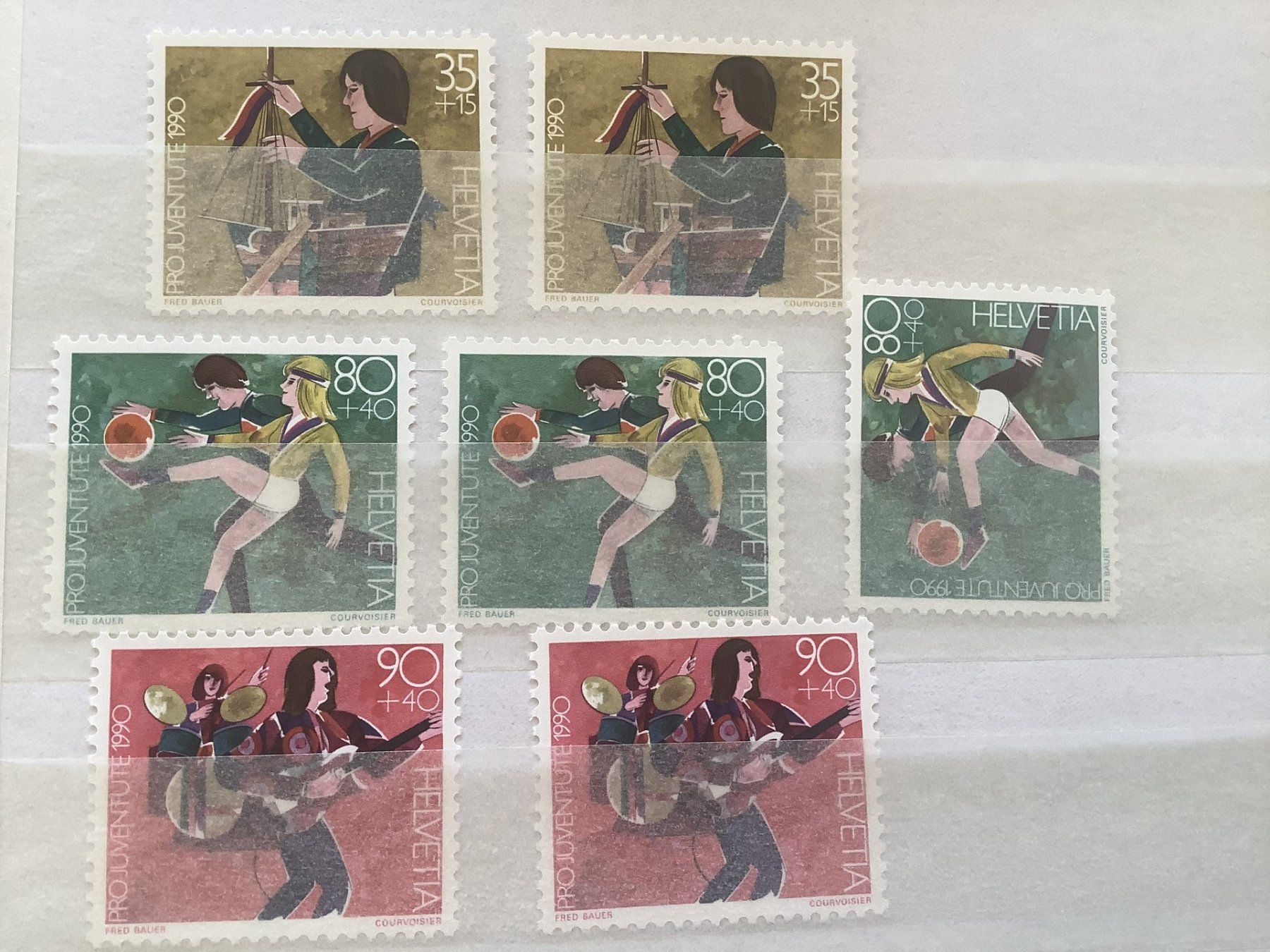 Tutti i francobolli: ** Postfrisch ** 	 1990 Pro Juventute – Usato da Melchnau venduto da BarbaraD01