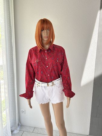 Vintage Ralph Lauren Red Paisley Western Shirt, Large