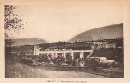 Chancy GE Rhone Staudamm Gesamtansicht