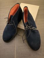 Santoni Ankle Boots Dunkelblau Wildleder 