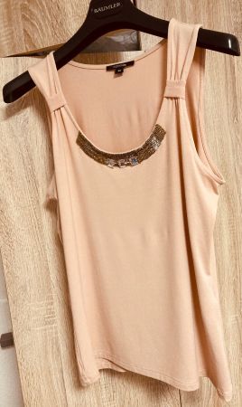 Comma Top Grösse 38, rosé mit Schmuckapplikation