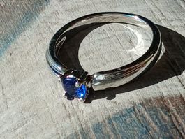 Ring 18mm, blauen funkelnden Zirkon