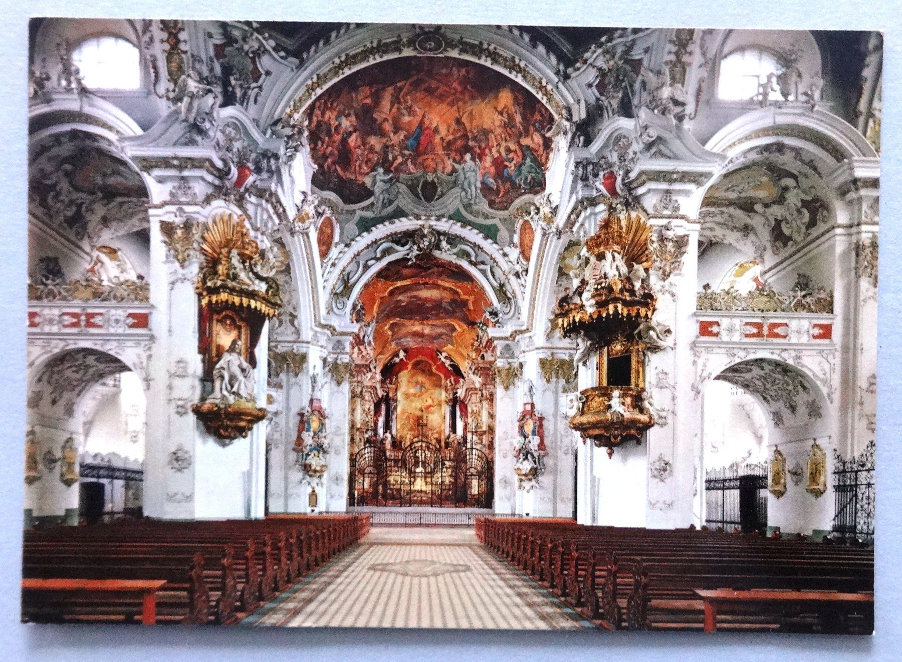 Cartoline postali: Einsiedeln, Stiftskirche, Kirchenschiff mit Chor – Difettoso da Fétigny venduto da Billy2miny