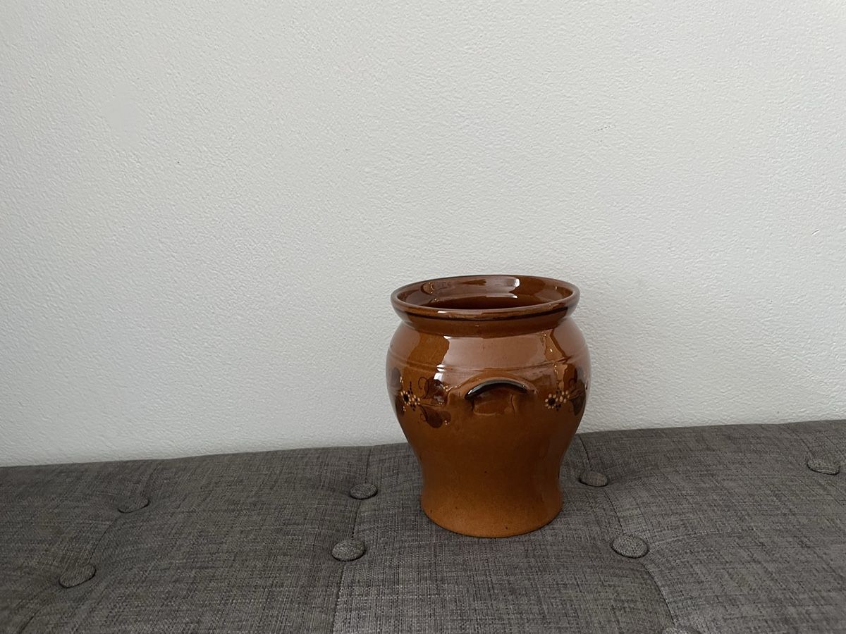 Töpfe: Rustikale Vintage Topf Vase Keramik mit Braun – Gebraucht aus Chur von Tsambiko 1