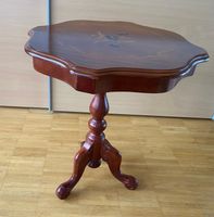 Beistelltisch Holz mit Intarsien rund - Zustand gebraucht