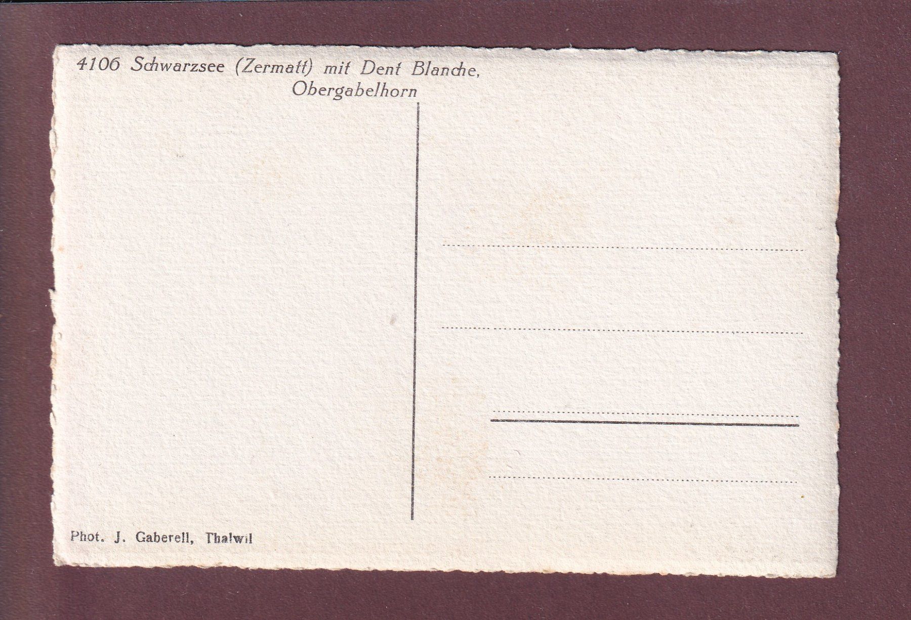 Cartoline postali: SCHWARZSEE bei Zermatt - Dent Blanche – Usato da Pully venduto da nicecards 1
