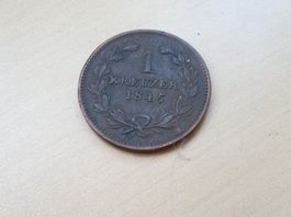 🇩🇪  Baden 1 Kreuzer 1845 VF-