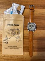 Lederarmband Helbraun- Kroko - MoonSwatch - Omega Swatch