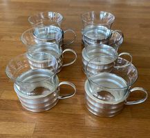 6 Vintage Teegläser mit Silberhalter