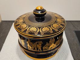 Griechische Dose 24K vergoldet handmade in Greece Porzellan
