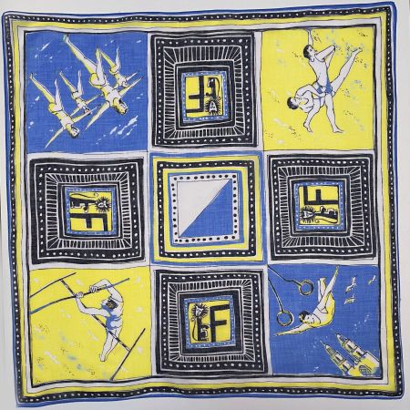 Baumwolltuch Bandana Turnfest Zürich Züri-Leu VINTAGE 1950s