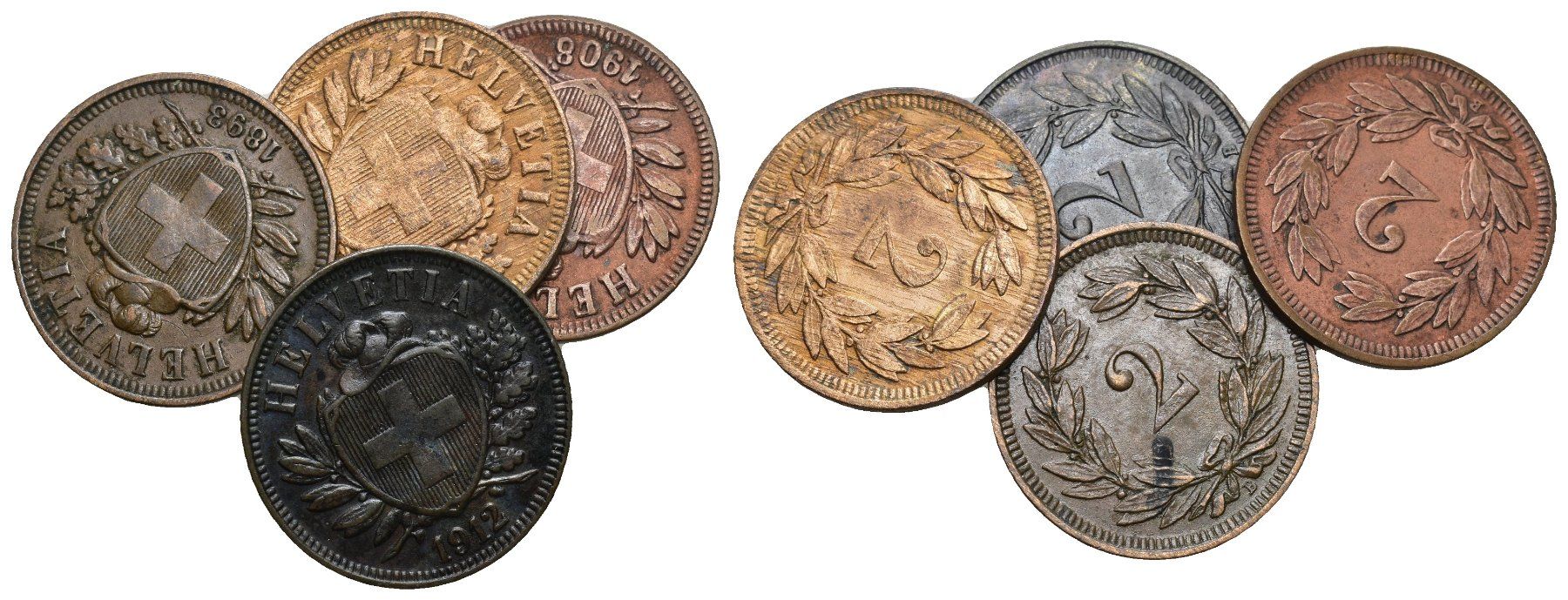 Tutti le monete: Schweiz 2 Rappen Lot – Usato da Bern venduto da numismatictops