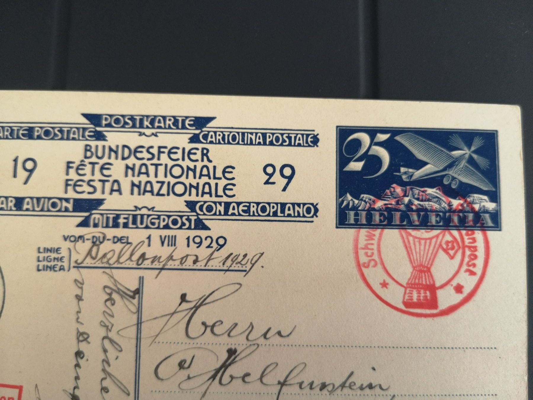 Cartoline postali: Fête nationale 1929 – Usato da Boudry venduto da Philippe5161 2