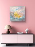 Originalegemälde auf Leinwand 30x30 cm, goldenen Unikat!!!