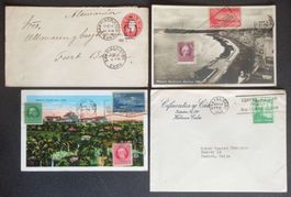 CUBA: 4 pièces postales des années 1905 à 1948