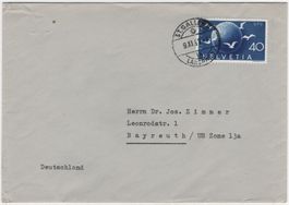 UPU 1949 Einzelfrankatur auf Bedarfsbrief nach Deutschland