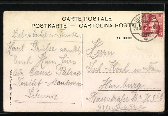 Cartoline postali: AK Basel, Am Hauptbahnhof, 1909 – Usato da Berlin venduto da bartko-reher 1